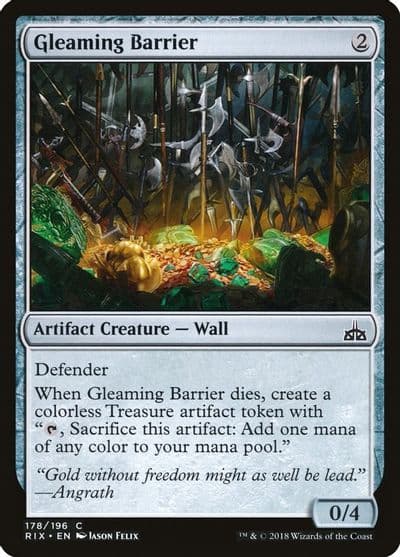 Gleaming Barrier Rivals of Ixalan Magic card