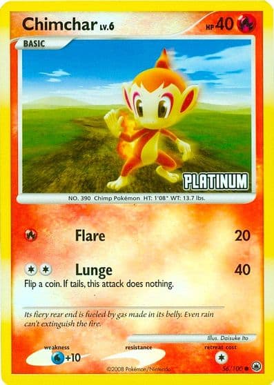 Chimchar [Platinum] Burger King Promos Pokemon card