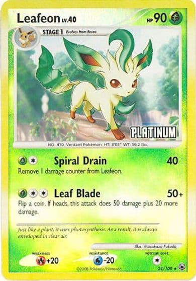 Leafeon [Platinum] Burger King Promos Pokemon card