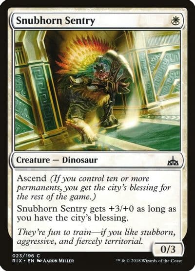 Snubhorn Sentry Rivals of Ixalan Magic card
