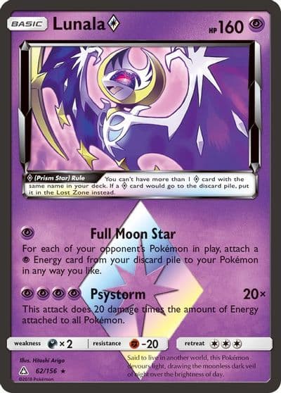 Lunala Prism Star SM - Ultra Prism Pokemon card