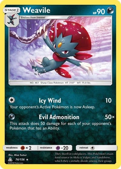 Weavile SM - Ultra Prism Pokemon card