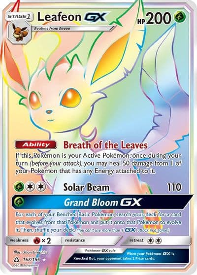 Leafeon GX (Secret Rare) SM - Ultra Prism Pokemon card