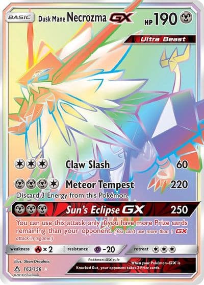 Dusk Mane Necrozma GX (Secret Rare) SM - Ultra Prism Pokemon card