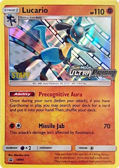 Lucario - SM95 (Prerelease) [Staff] SM Promos Pokemon card