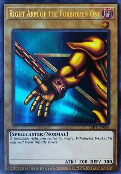 Right Arm of the Forbidden One The Lost Art Promotion Yu-Gi-Oh! card