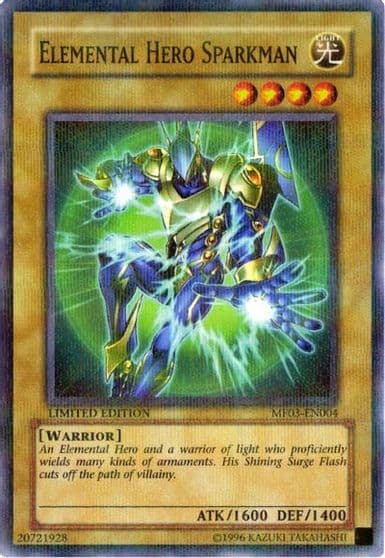 Elemental HERO Sparkman Mattel Action Figure Promos: Series 3 Yu-Gi-Oh! card