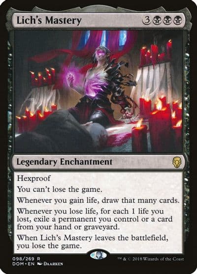 Lichs Mastery Dominaria Magic card
