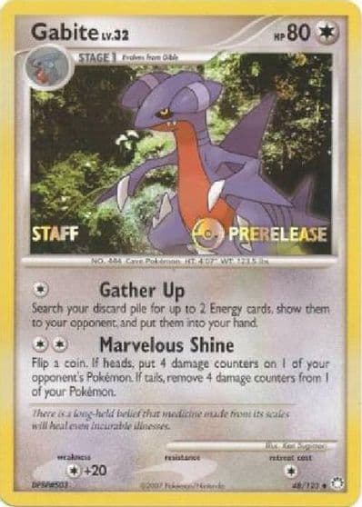 Gabite (Prerelease) [Staff] Diamond and Pearl Promos Pokemon card
