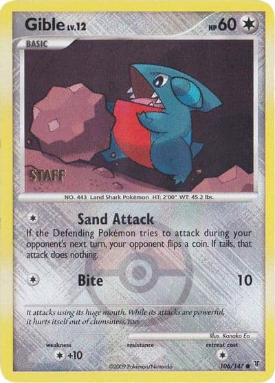Gible (Championship Promo) [Staff] League & Championship Cards Pokemon card