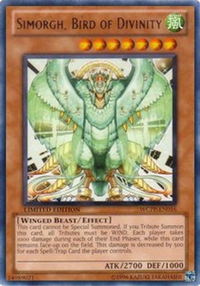 Simorgh Bird of Divinity World Championship 2010 Card Pack Yu-Gi-Oh! card