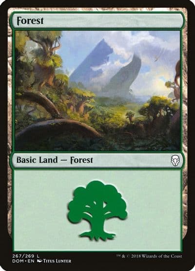 Forest 267 Dominaria Magic card