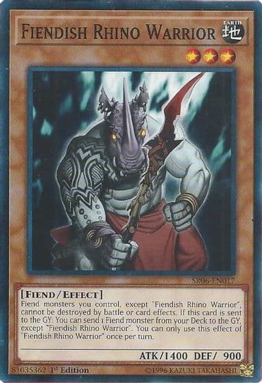 Fiendish Rhino Warrior Structure Deck: Lair of Darkness Yu-Gi-Oh! card