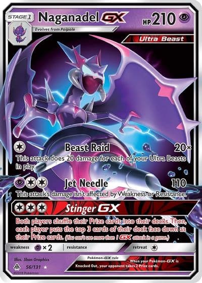 Naganadel GX SM - Forbidden Light Pokemon card