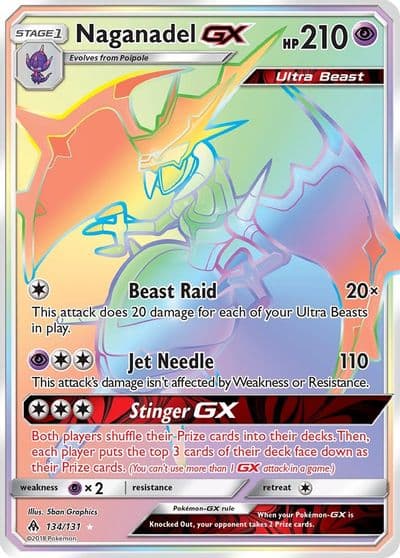 Naganadel GX (Secret) SM - Forbidden Light Pokemon card