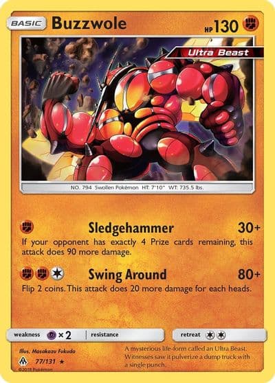 Buzzwole SM - Forbidden Light Pokemon card