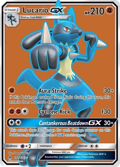 Lucario GX (Full Art) SM - Forbidden Light Pokemon card