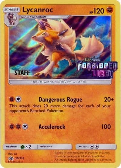 Lycanroc - SM118 (Prerelease) [Staff] SM Promos Pokemon card