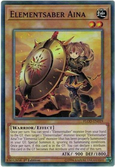 Elementsaber Aina Flames of Destruction Yu-Gi-Oh! card