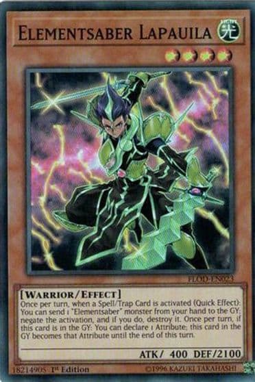 Elementsaber Lapauila Flames of Destruction Yu-Gi-Oh! card