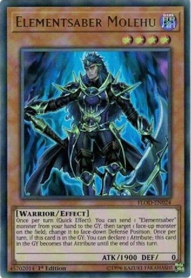 Elementsaber Molehu Flames of Destruction Yu-Gi-Oh! card
