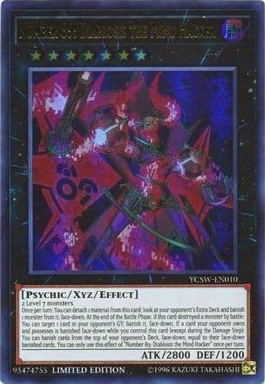 Number 89 Diablosis the Mind Hacker Ultra Rare Yu-Gi-Oh! Championship Series Prize Cards Yu-Gi-Oh! card