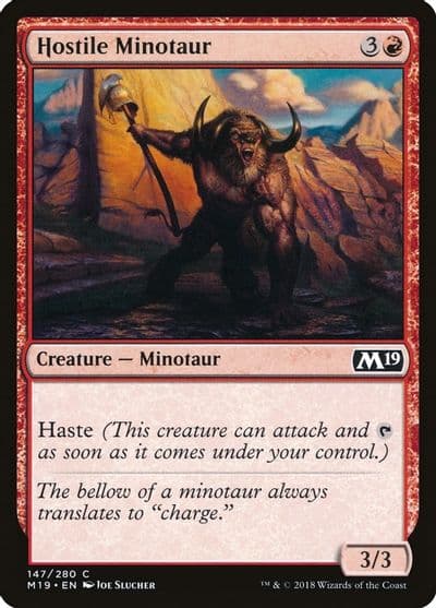 Hostile Minotaur Core Set 2019 Magic card