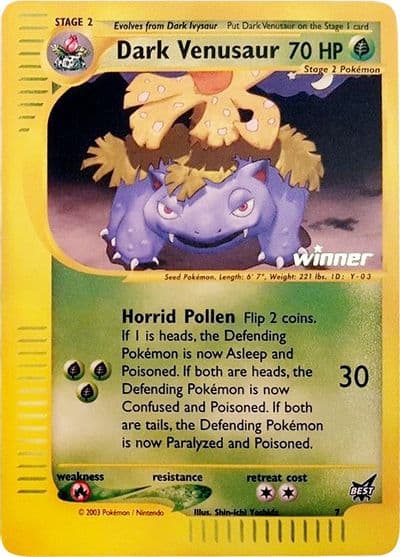 Dark Venusaur - 7 [Winner] Best of Promos Pokemon card