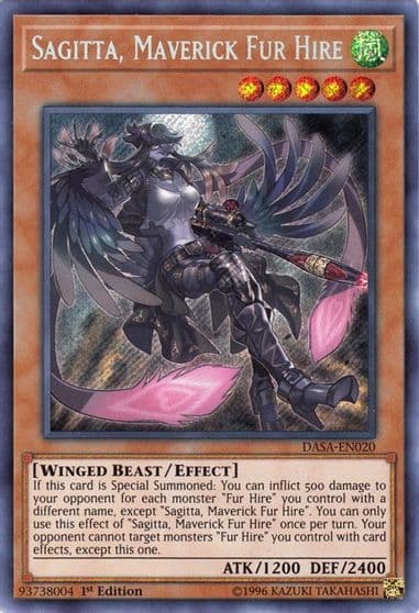Sagitta Maverick Fur Hire Dark Saviors Yu-Gi-Oh! card