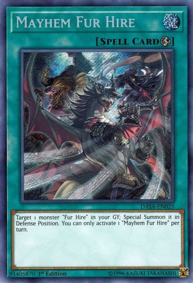 Mayhem Fur Hire Dark Saviors Yu-Gi-Oh! card