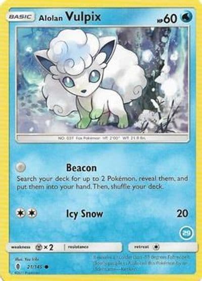 Alolan Vulpix (29) SM Trainer Kit: Alolan Sandslash & Alolan Ninetales Pokemon card