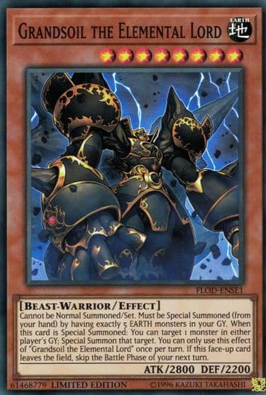 Grandsoil the Elemental Lord Flames of Destruction Yu-Gi-Oh! card
