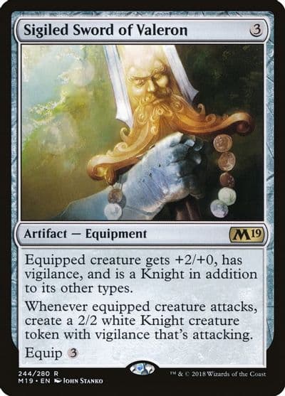 Sigiled Sword of Valeron Core Set 2019 Magic card