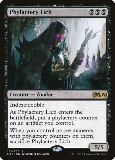 Phylactery Lich Core Set 2019 Magic card