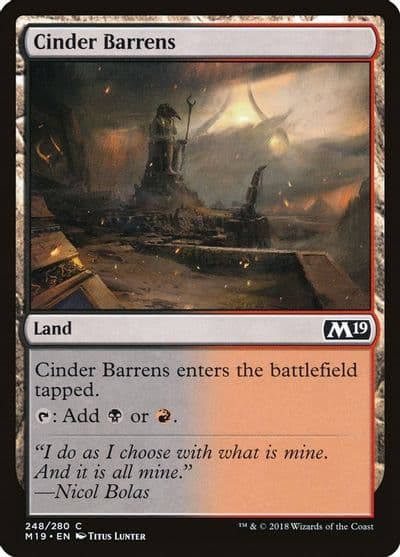 Cinder Barrens Core Set 2019 Magic card