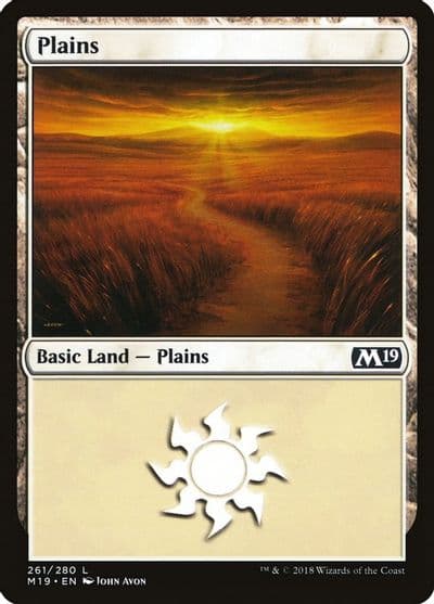 Plains 261 Core Set 2019 Magic card