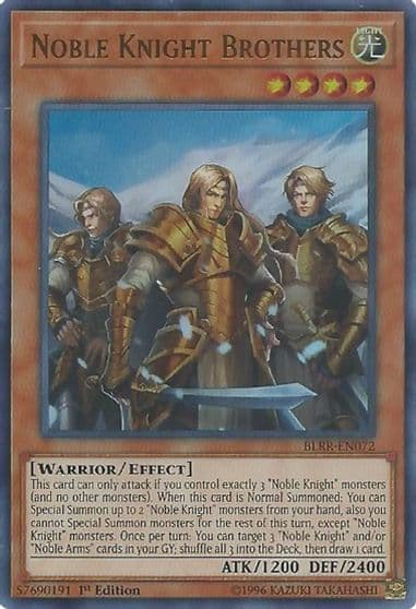 Noble Knight Brothers Battles of Legend: Relentless Revenge Yu-Gi-Oh! card
