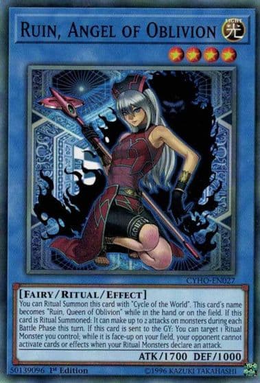 Ruin Angel of Oblivion Cybernetic Horizon Yu-Gi-Oh! card