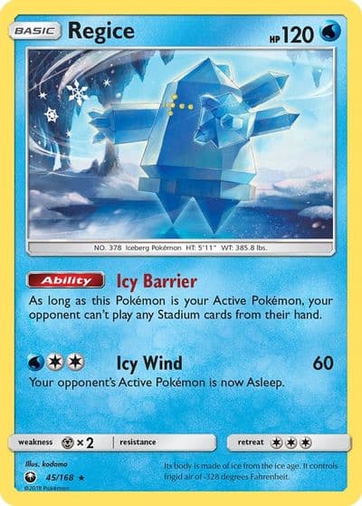 Regice SM - Celestial Storm Pokemon card
