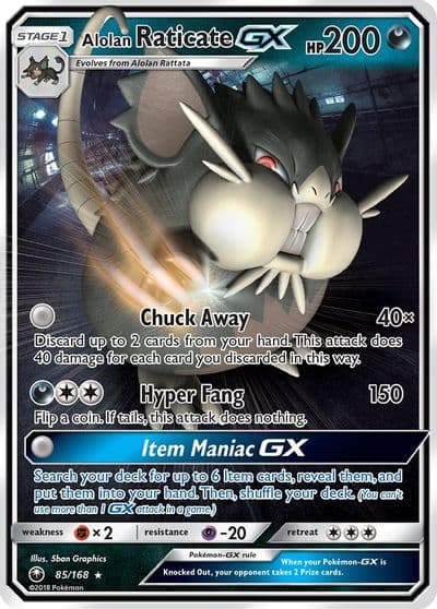 Alolan Raticate GX SM - Celestial Storm Pokemon card