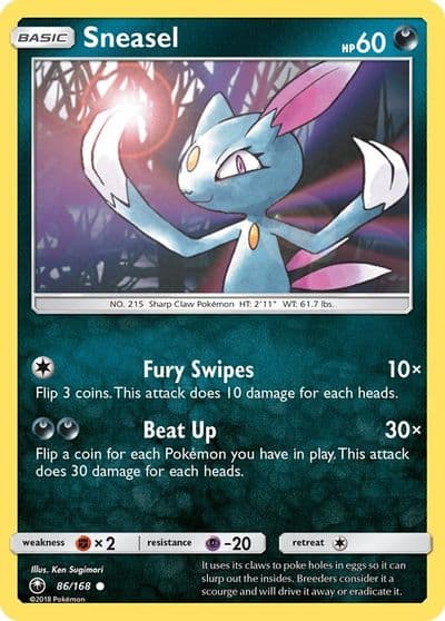 Sneasel SM - Celestial Storm Pokemon card