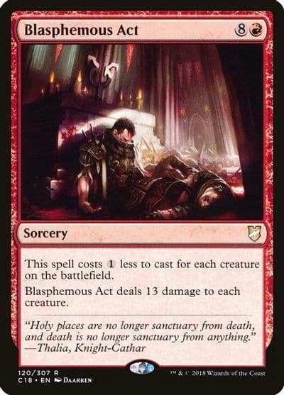 Blasphemous Act Commander 2018 Magic card