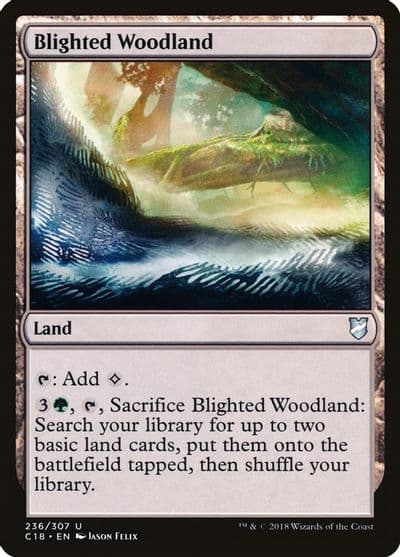 Blighted Woodland Commander 2018 Magic card