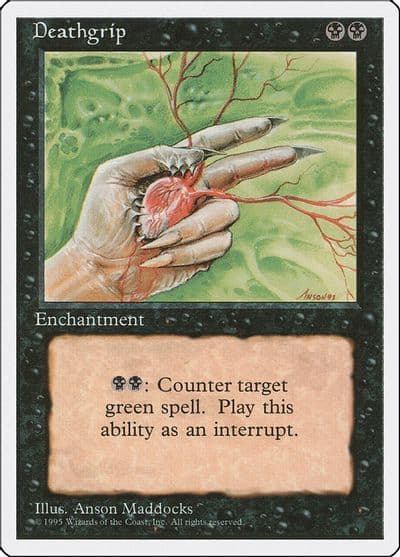 Deathgrip Fourth Edition Magic card
