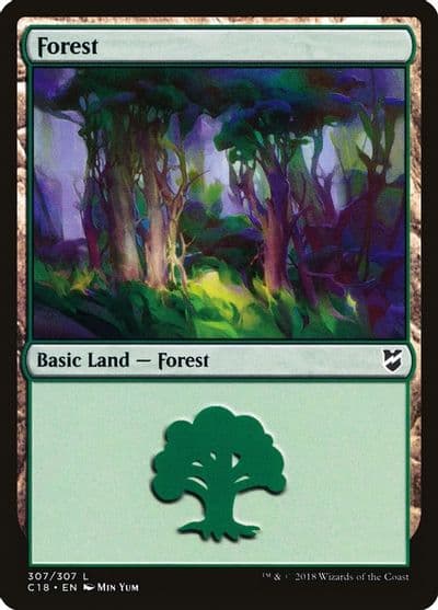 Forest 307 Commander 2018 Magic card