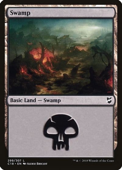 Swamp 299 Commander 2018 Magic card