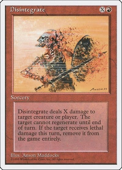 Disintegrate Fourth Edition Magic card