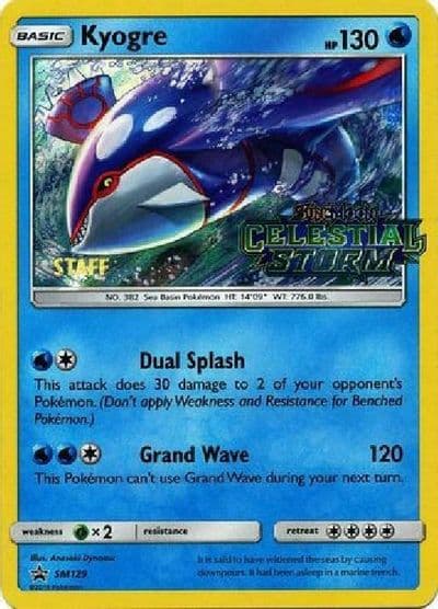 Kyogre - SM129 (Prerelease) [Staff] SM Promos Pokemon card