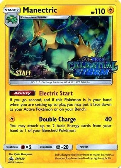 Manectric - SM130 (Prerelease) [Staff] SM Promos Pokemon card