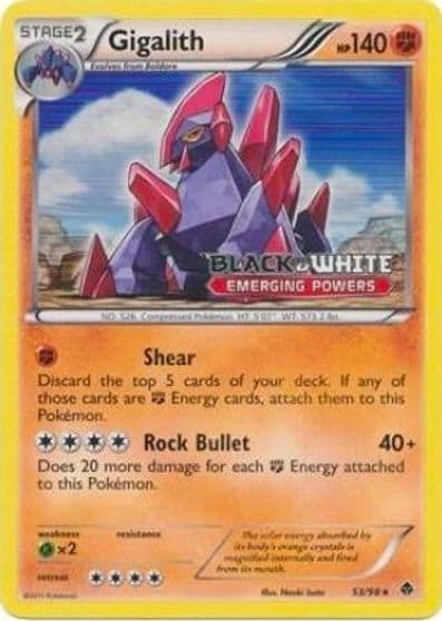 Gigalith (Prerelease) Black and White Promos Pokemon card